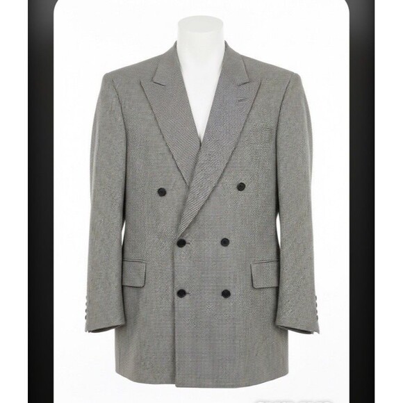 PAUL STUART Other - Paul Stuart Men’s Black/houndstooth Double Breasted Wool Size 42 R Vintage
